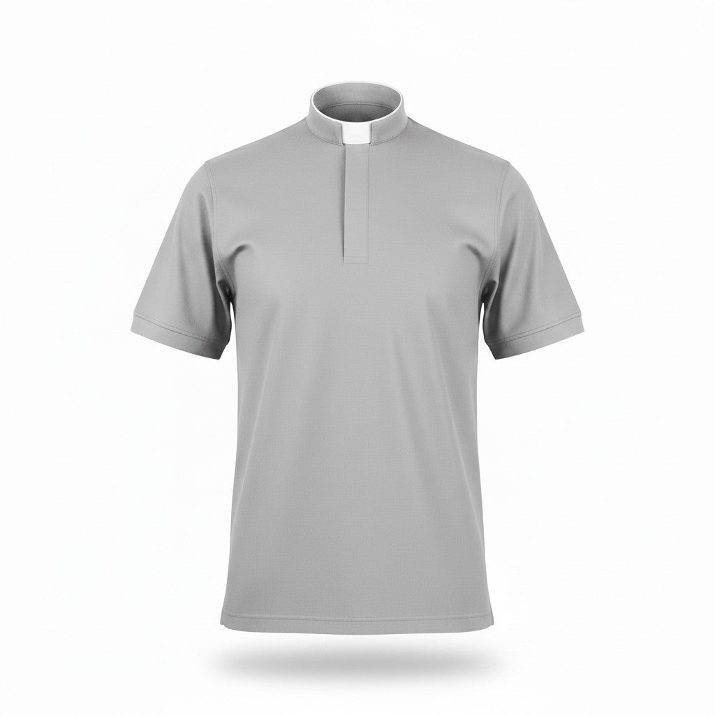 Priester-Poloshirt – Premium Qualität (Hellgrau)