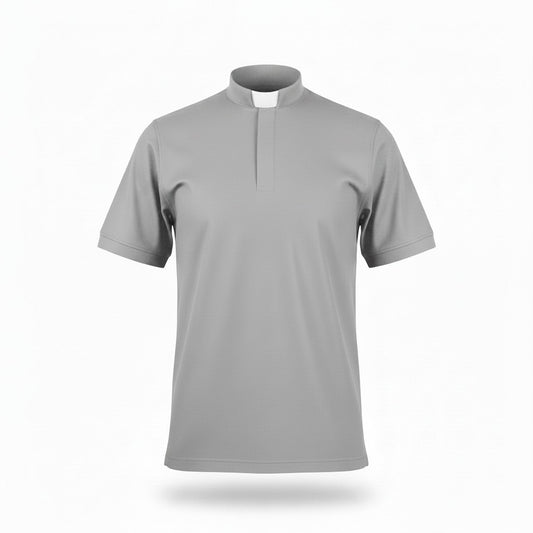 Priester-Poloshirt – Premium Qualität (Hellgrau)