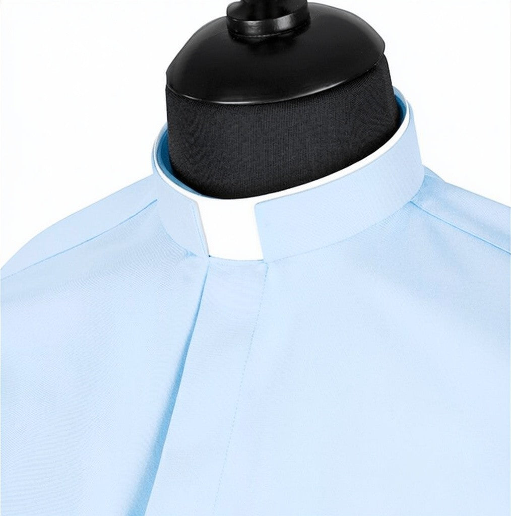 Priesterhemd Modell „Roma“ – Hellblau (Langarm)