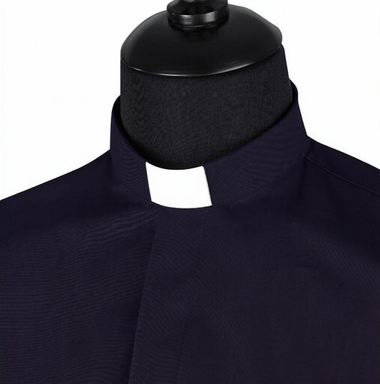 Priesterhemd Modell „Sisto“ – Dunkelblau (Langarm)