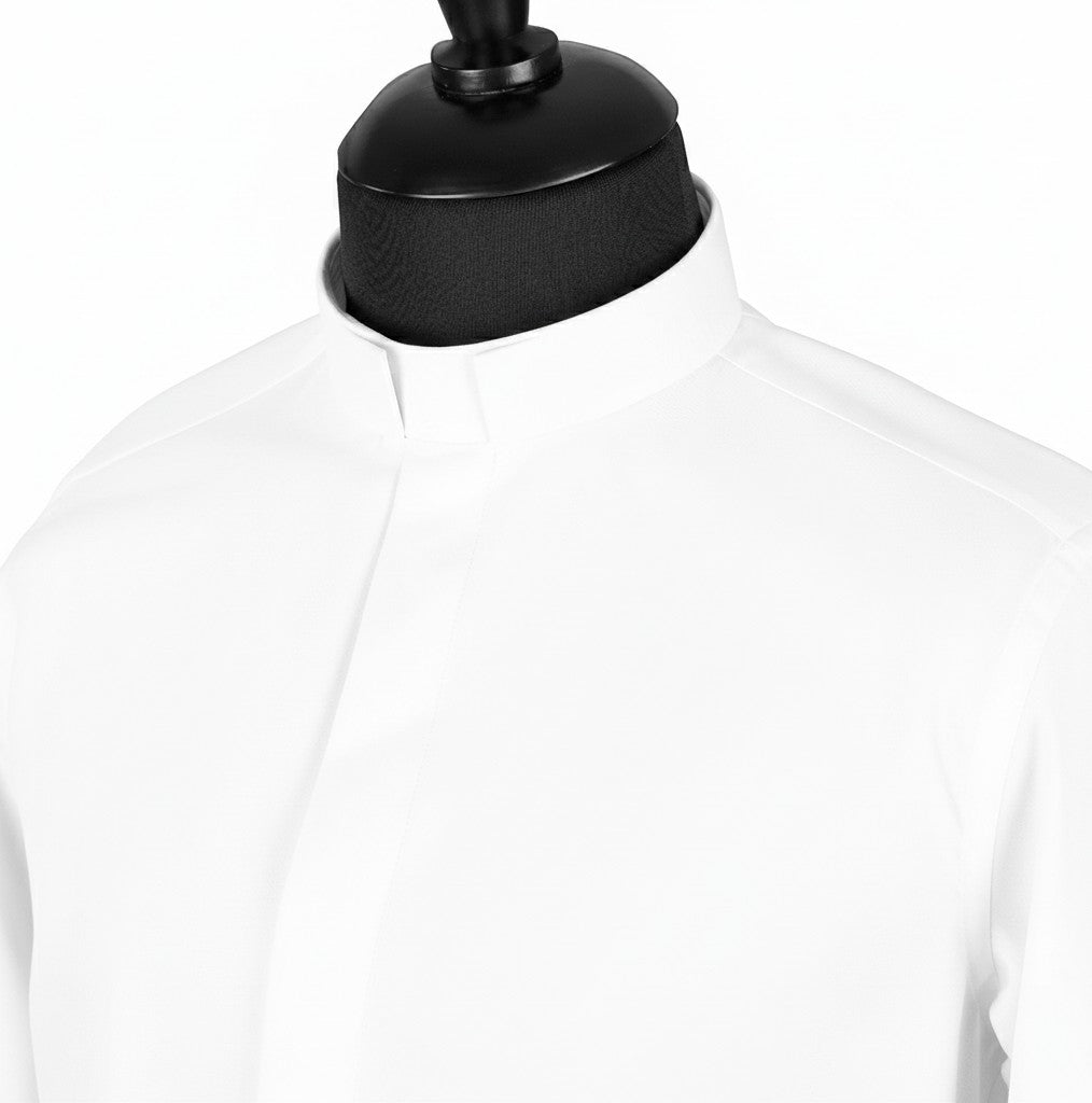 Priesterhemd Modell „Roma“ – Weiss (Langarm)