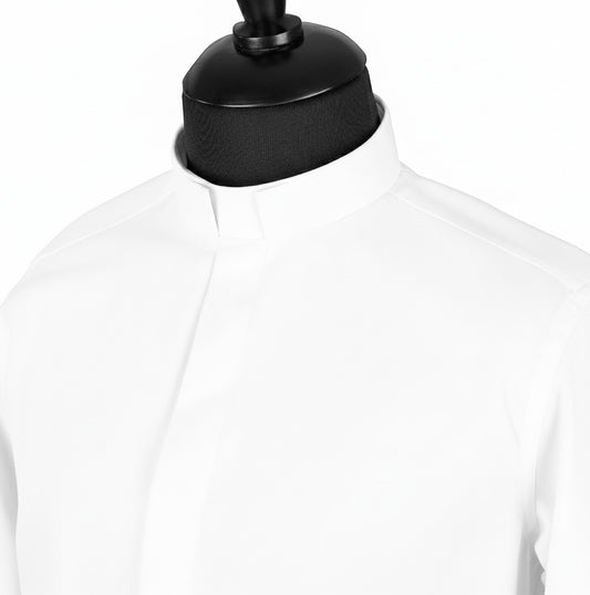 Priesterhemd Modell „Roma“ – Weiss (Langarm)