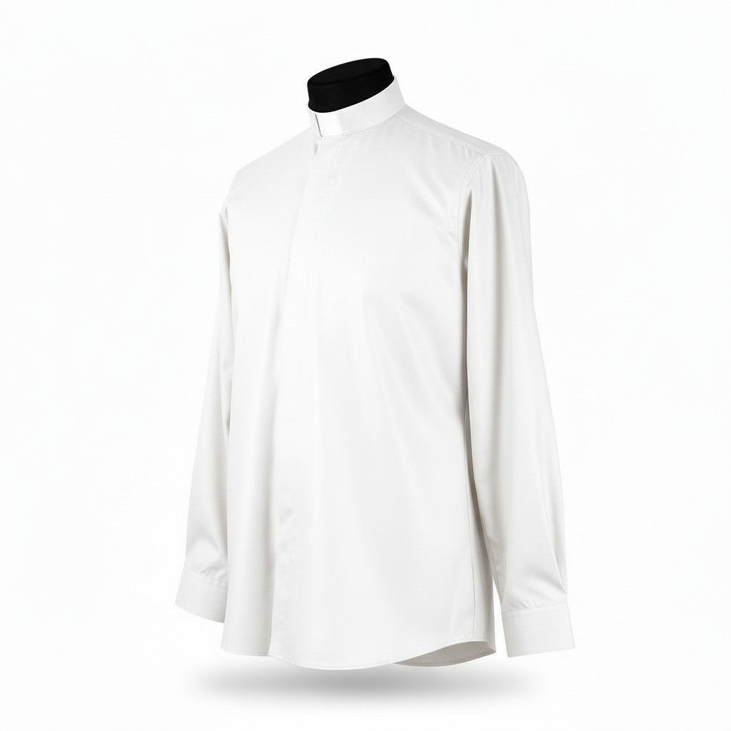Priesterhemd Modell „Roma“ – Weiss (Langarm)
