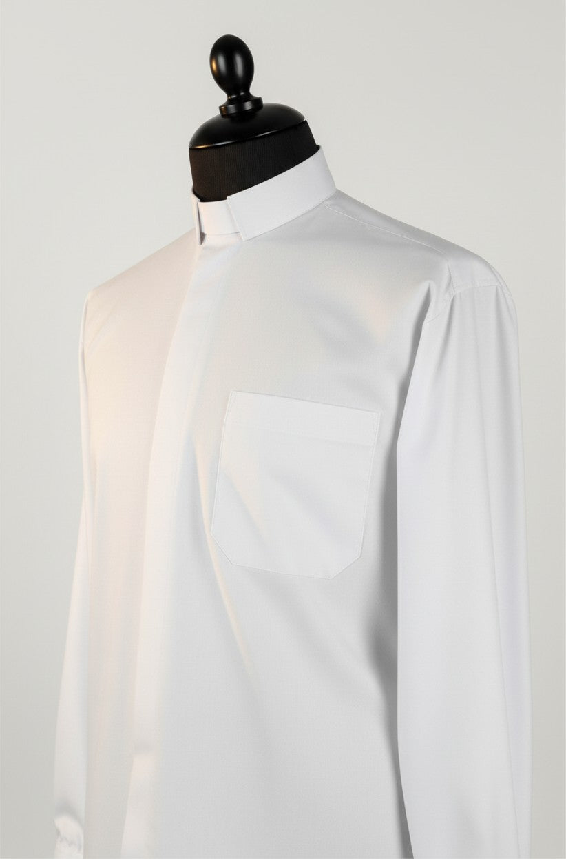 Priesterhemd Modell „Sisto“ – Weiss (Langarm)