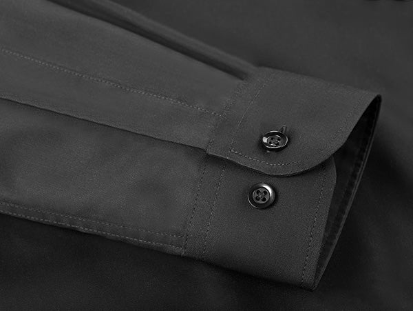 Priesterhemd Modell „Roma“ – Schwarz (Langarm)
