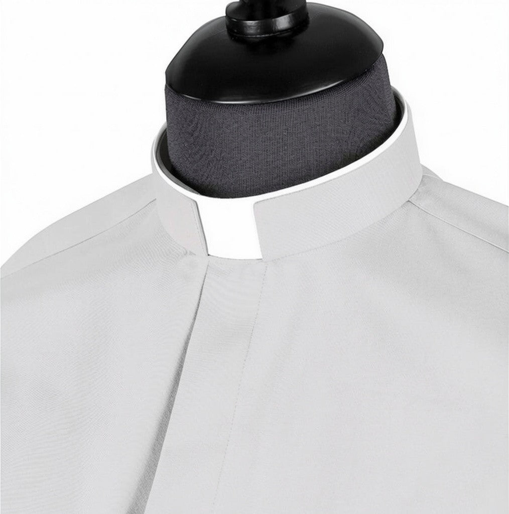 Priesterhemd Modell „Roma“ – Hellgrau (Langarm)
