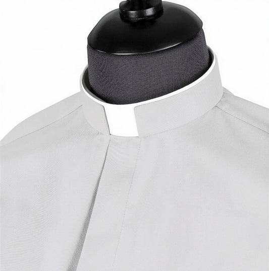 Priesterhemd Modell „Roma“ – Hellgrau (Langarm)