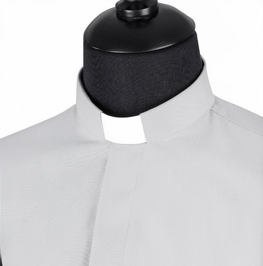 Priesterhemd Modell „Sisto“ – Hellgrau (Langarm)